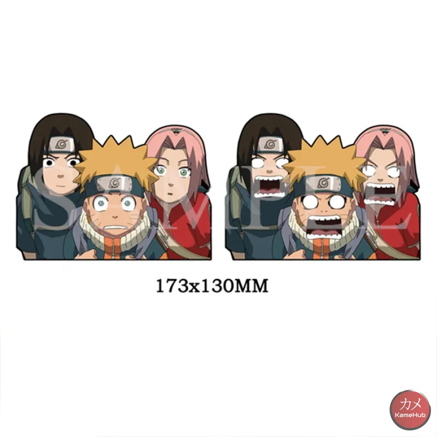 Naruto Shippuden - Vari Personaggi 3D Sticker Effetto Motion Lenticolare Team 7 Accessori