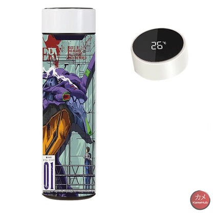 Neon Genesis Evangelion- Borraccia Termica 480 Ml Con Display Digitale Intelligente Eva 1 Accessori