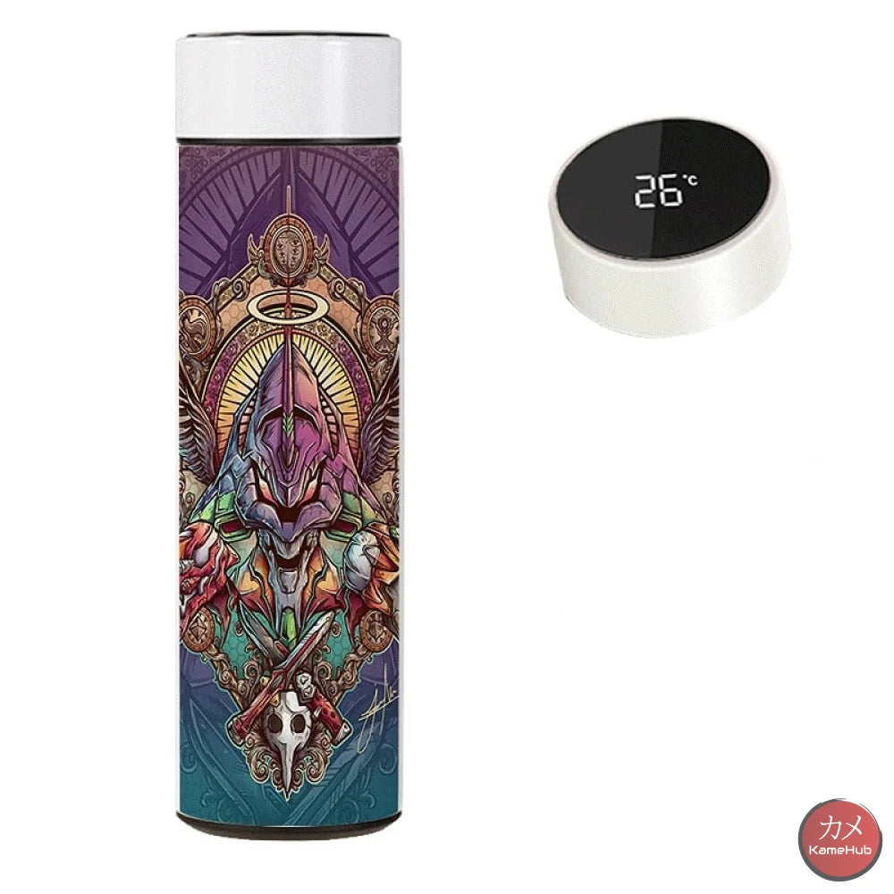 Neon Genesis Evangelion- Borraccia Termica 480 Ml Con Display Digitale Intelligente Eva 3 Accessori