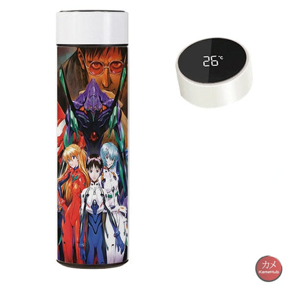 Neon Genesis Evangelion- Borraccia Termica 480 Ml Con Display Digitale Intelligente Eva 4 Accessori