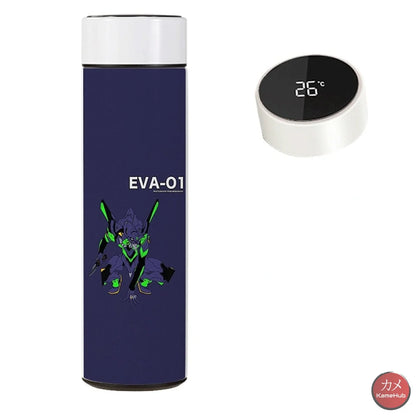 Neon Genesis Evangelion- Borraccia Termica 480 Ml Con Display Digitale Intelligente Eva 6 Accessori