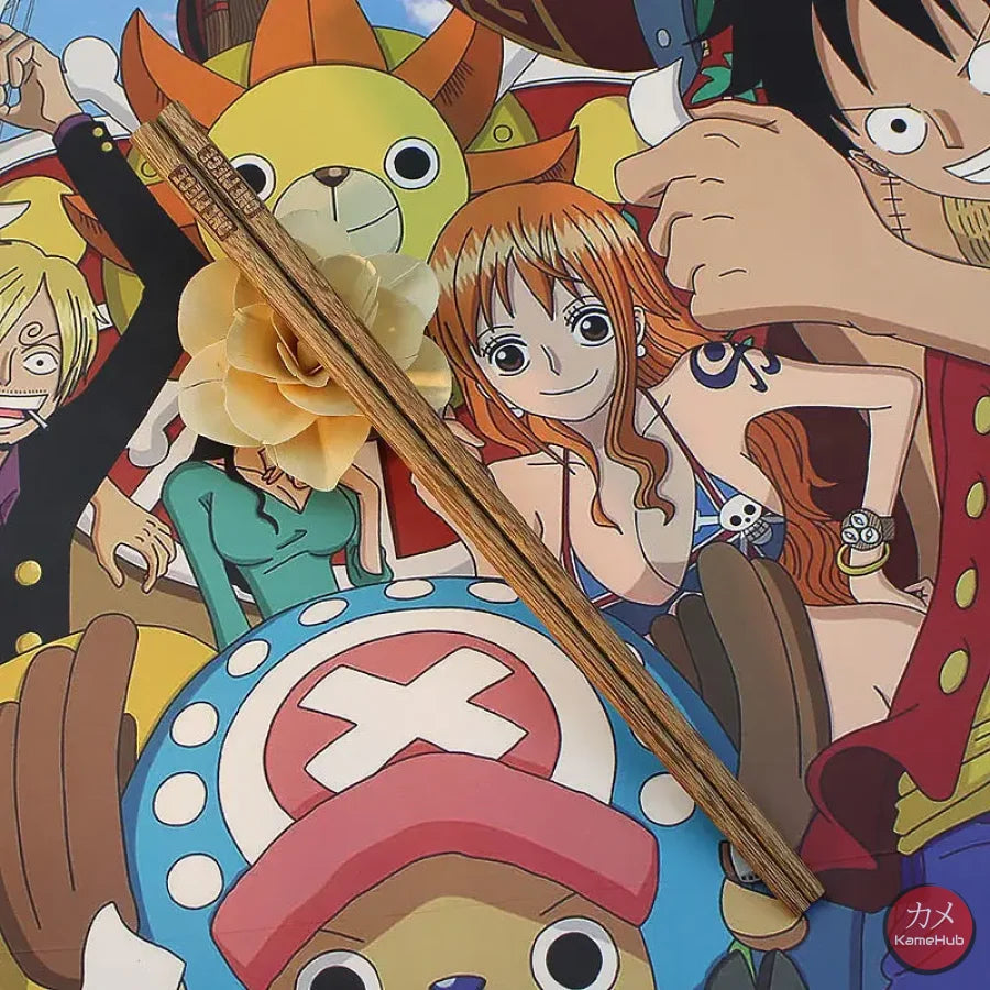 One Piece - 2 Paia Di Bacchette Per Sushi In Legno Accessori