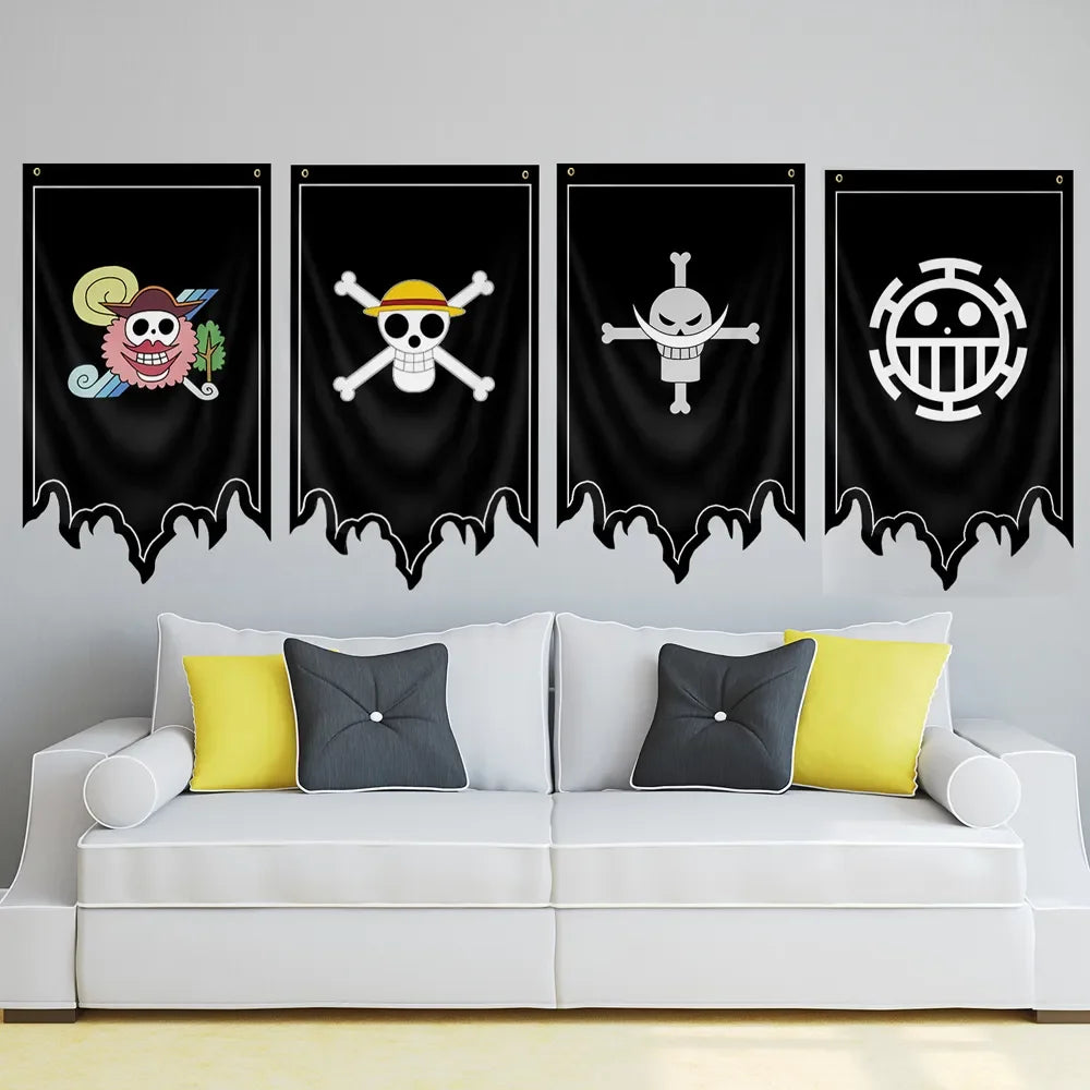 One Piece - Bandiere / Stendardi Simboli Dei Jolly Roger Poster