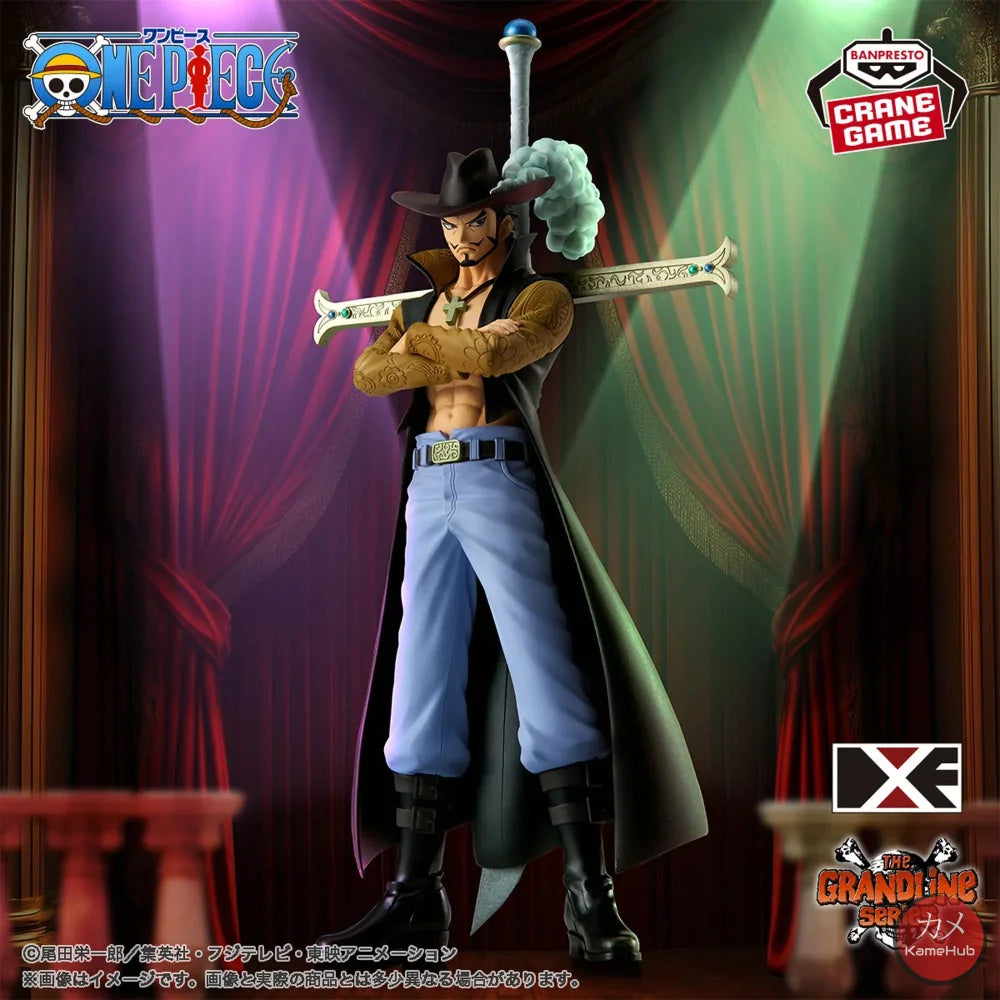 One Piece - Dracule Mihawk Action Figure Bandai Banpresto DXF Dracule Mihawk 17cm Action Figure
