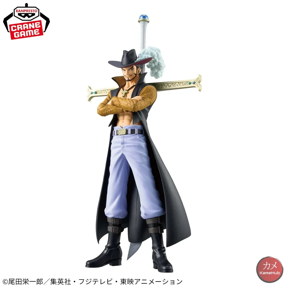 One Piece - Dracule Mihawk Action Figure Bandai Banpresto DXF Dracule Mihawk 17cm Action Figure