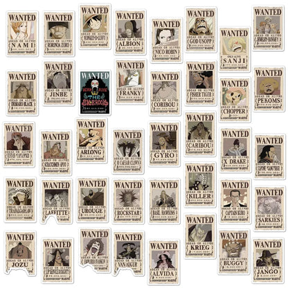 One Piece - Figurine Stickers Wanted Dead Or Alive Poster