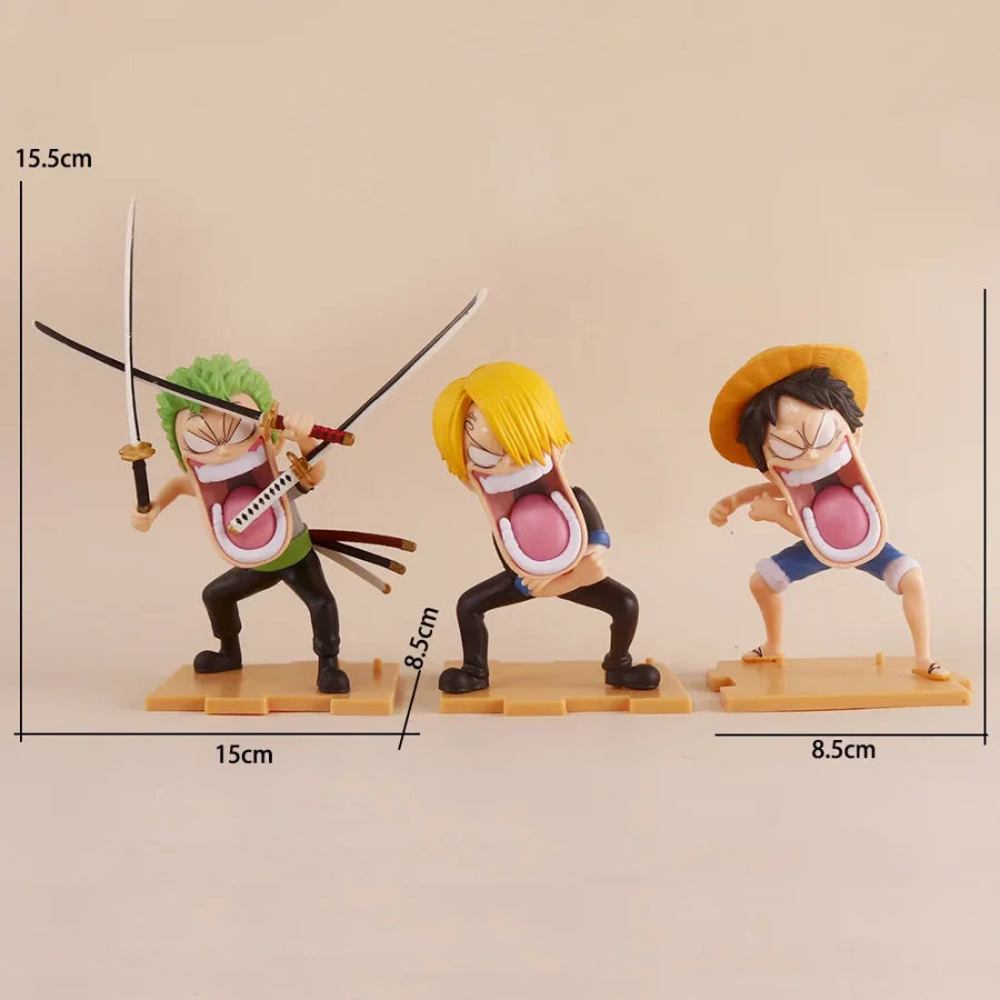 One Piece - Luffy Sanji E Zoro Action Figure Comica