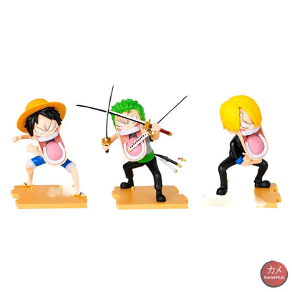 One Piece - Luffy Sanji E Zoro Action Figure Comica Set Completo 3 Pz