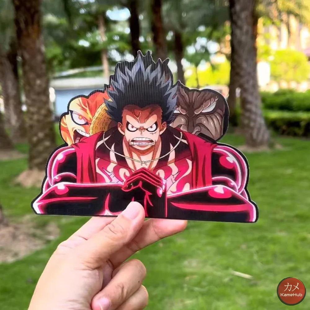 One Piece - Monkey D. Luffy 3D Sticker Effetto Motion Lenticolare Poster