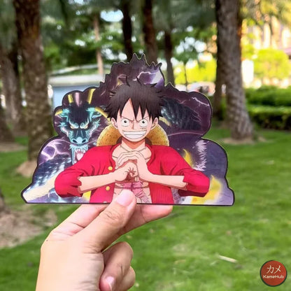 One Piece - Monkey D. Luffy 3D Sticker Effetto Motion Lenticolare Poster