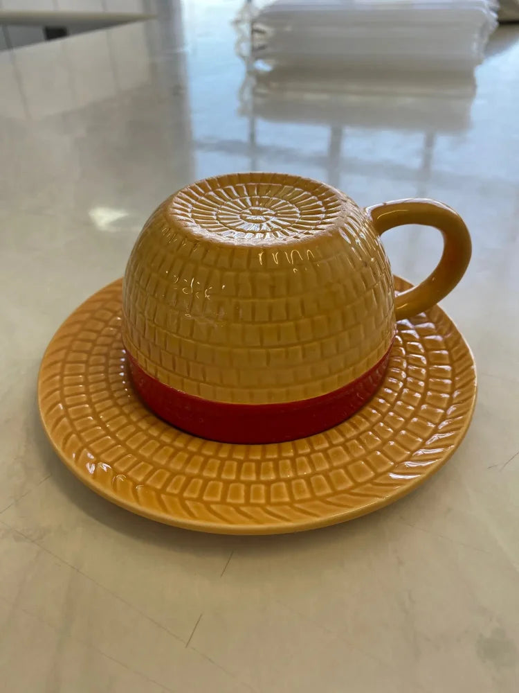 One Piece - Monkey D. Luffy Portgas Ace E Sabo Tazza Cappello In Ceramica Gadget