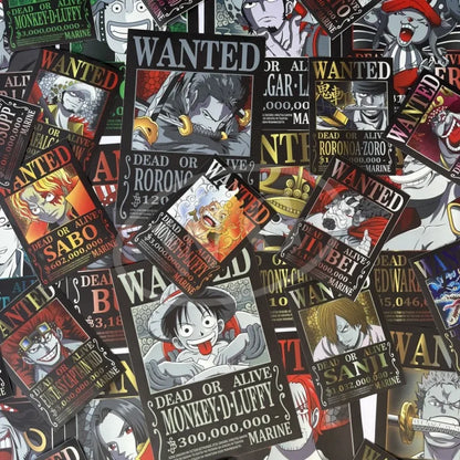 One Piece - Poster Wanted Dead Or Alive Aestethic Multicolor Design