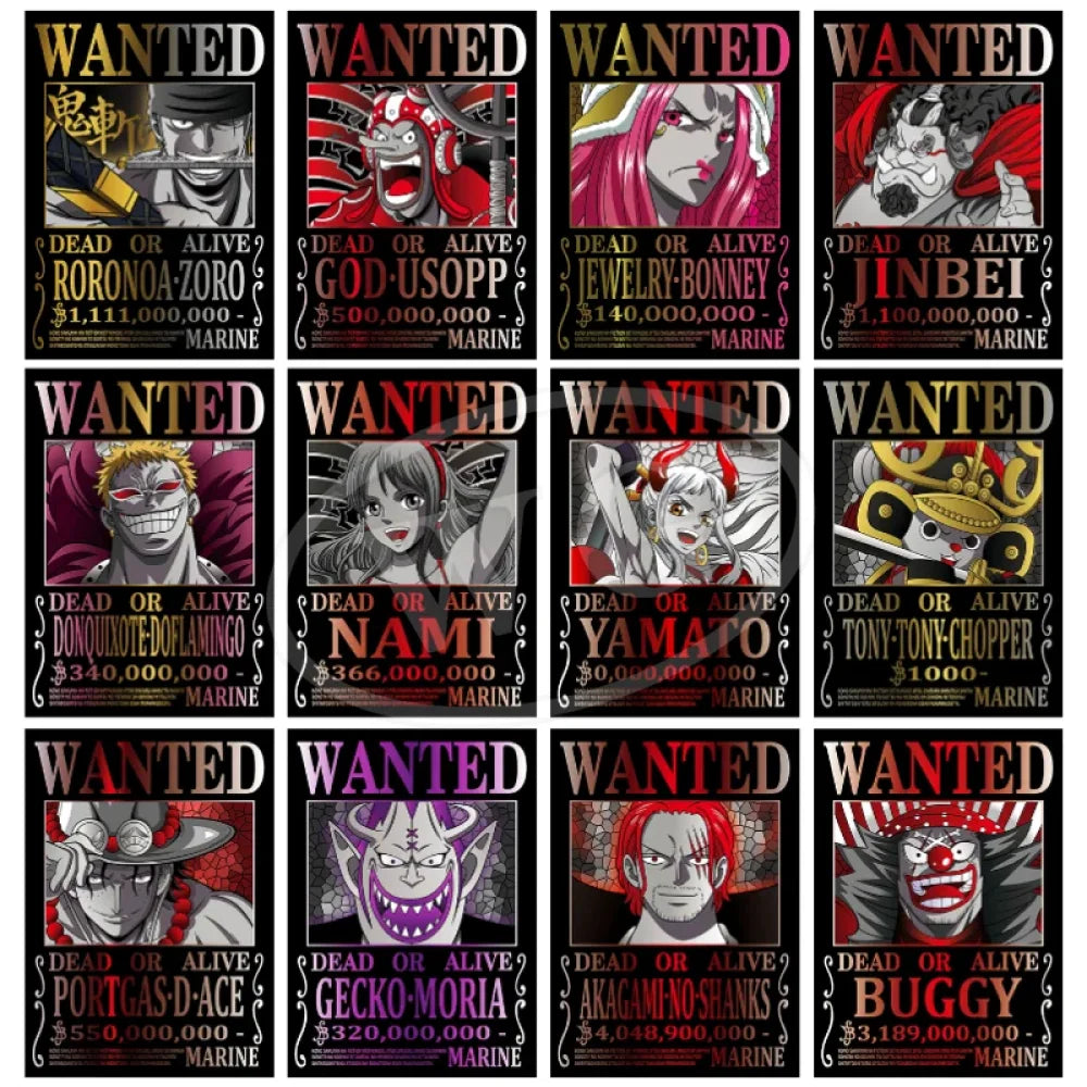 One Piece - Poster Wanted Dead Or Alive Aestethic Multicolor Design