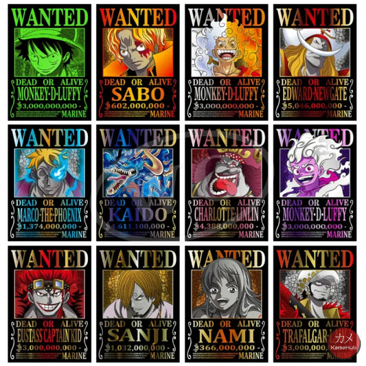 One Piece - Poster Wanted Dead Or Alive Aestethic Multicolor Design