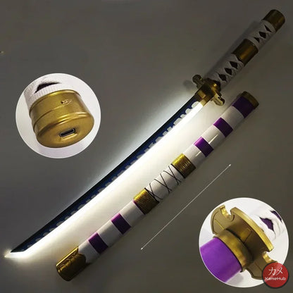One Piece - Roronoa Zoro Katane in Bamboo con Luce Led - Nidai Kitetsu / 40inch 104cm - Katane & Spade