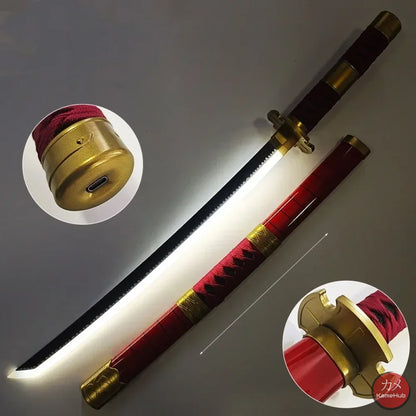 One Piece - Roronoa Zoro Katane in Bamboo con Luce Led - Sandai Kitetsu / 40inch 104cm - Katane & Spade