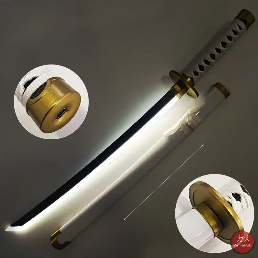 One Piece - Roronoa Zoro Katane in Bamboo con Luce Led - Wado Ichimonji / 40inch 104cm - Katane & Spade