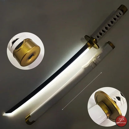One Piece - Roronoa Zoro Katane in Bamboo con Luce Led - Wado Ichimonji / 40inch 104cm - Katane & Spade