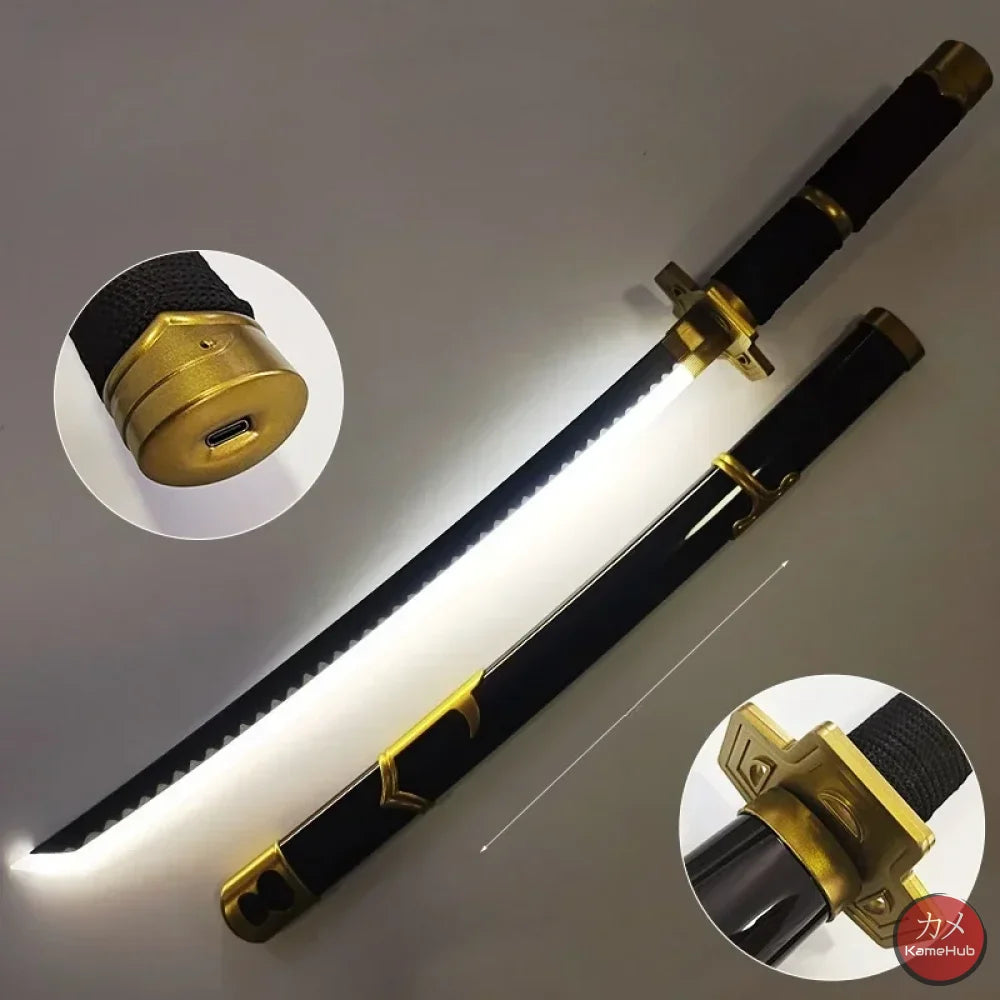 One Piece - Roronoa Zoro Katane in Bamboo con Luce Led - Yubashiri / 40inch 104cm - Katane & Spade