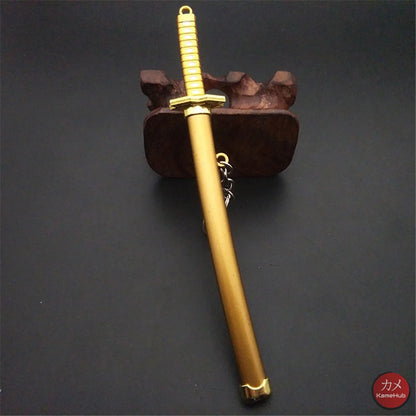 One Piece - Roronoa Zoro Mini Katana Portachiavi / Ornamentale Giallo Oro Accessori