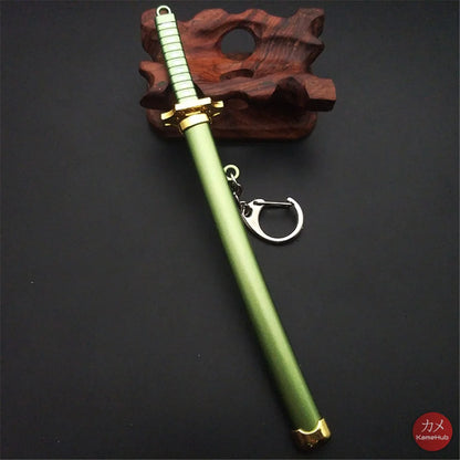 One Piece - Roronoa Zoro Mini Katana Portachiavi / Ornamentale Verde Foresta Accessori