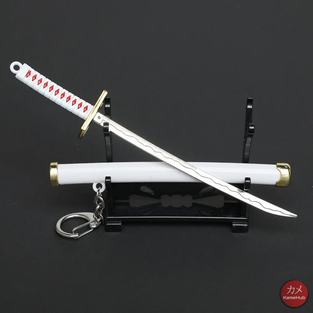 One Piece - Roronoa Zoro Mini Katana Portachiavi / Ornamentale Wado Ichimonji Con Espositore