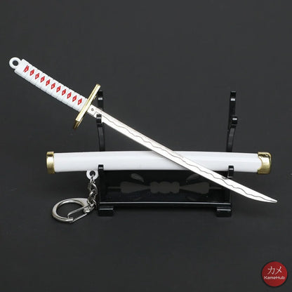 One Piece - Roronoa Zoro Mini Katana Portachiavi / Ornamentale Wado Ichimonji Con Espositore