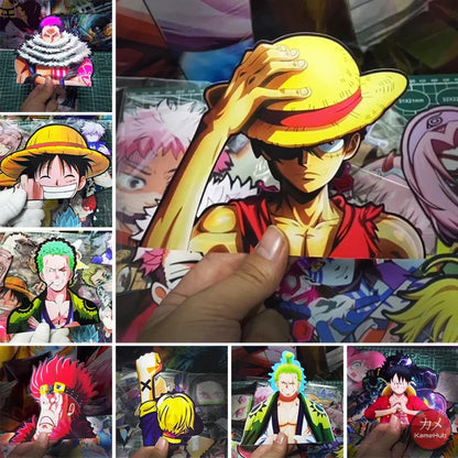 One Piece - Vari Personaggi 3D Sticker Effetto Motion Lenticolare - Accessori