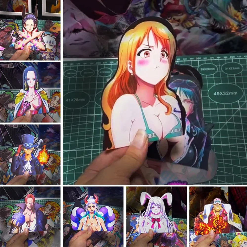 One Piece - Vari Personaggi 3D Sticker Effetto Motion Lenticolare - Accessori