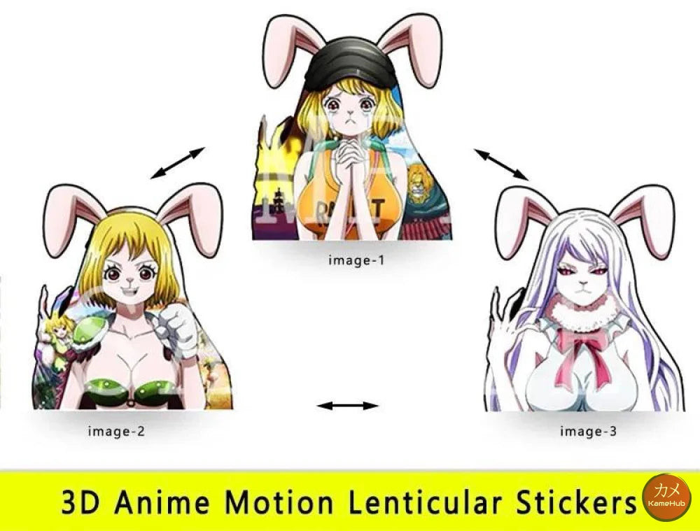 One Piece - Vari Personaggi 3D Sticker Effetto Motion Lenticolare - Carrot 19 - Accessori