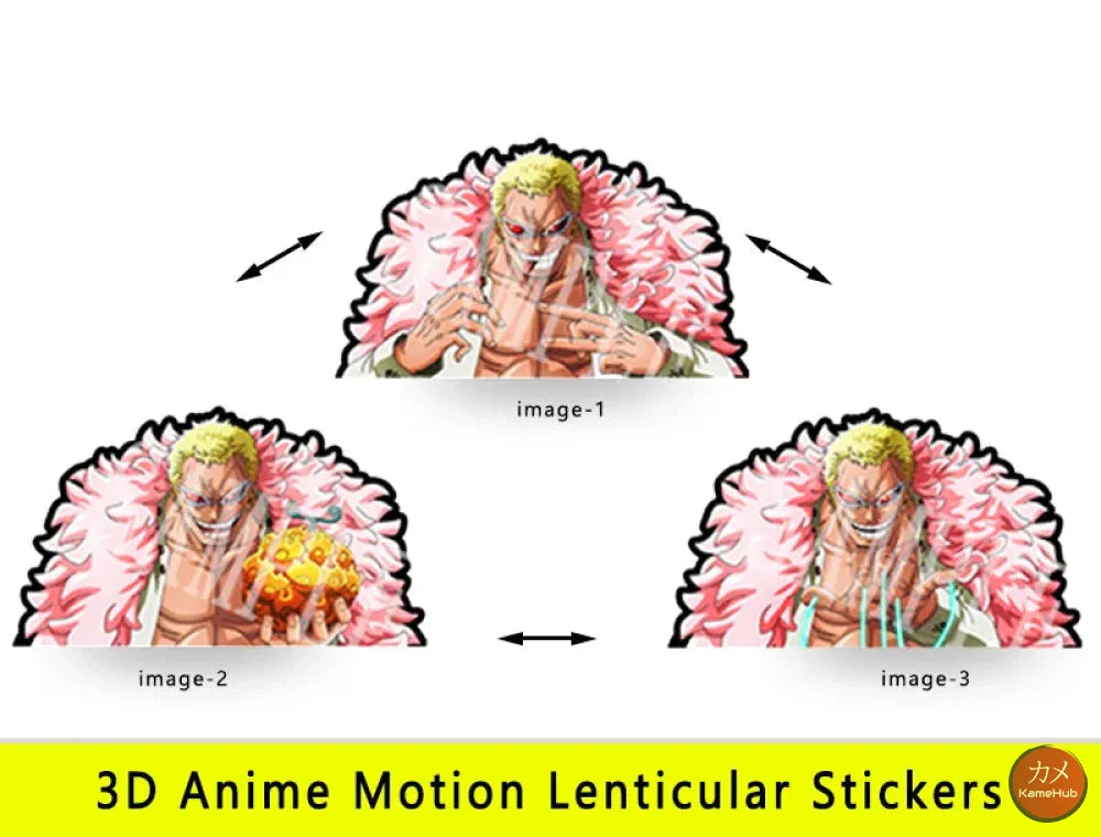 One Piece - Vari Personaggi 3D Sticker Effetto Motion Lenticolare - Doflamingo 31 - Accessori