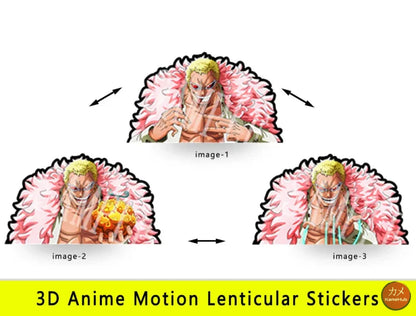 One Piece - Vari Personaggi 3D Sticker Effetto Motion Lenticolare - Doflamingo 31 - Accessori