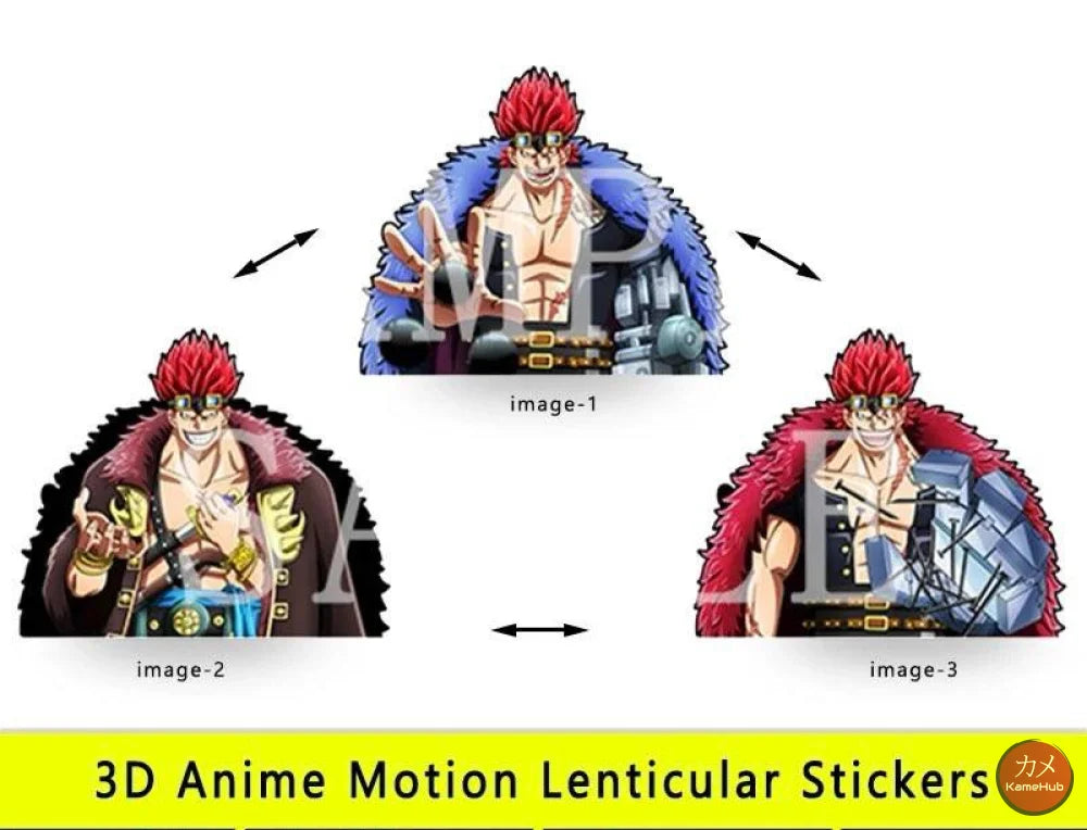 One Piece - Vari Personaggi 3D Sticker Effetto Motion Lenticolare - Eustass Kid 28 - Accessori