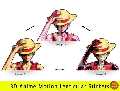 One Piece - Vari Personaggi 3D Sticker Effetto Motion Lenticolare - Luffy 01 - Accessori