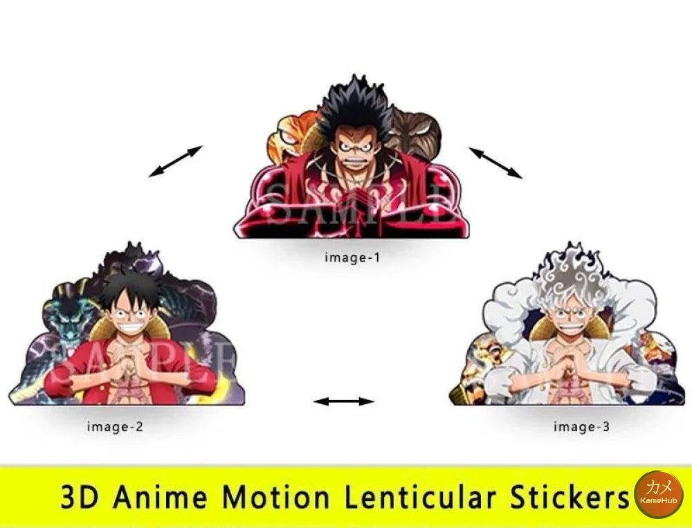 One Piece - Vari Personaggi 3D Sticker Effetto Motion Lenticolare - Luffy Gear 09 - Accessori