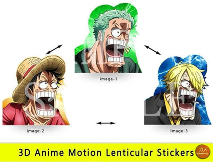 One Piece - Vari Personaggi 3D Sticker Effetto Motion Lenticolare - Luffy Zoro e Sanji 23 - Accessori