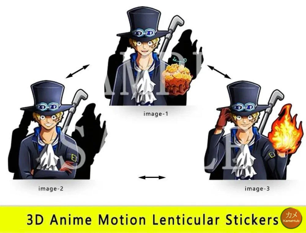 One Piece - Vari Personaggi 3D Sticker Effetto Motion Lenticolare - Sabo 15 - Accessori