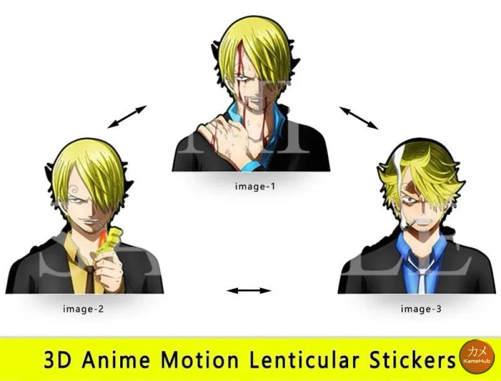 One Piece - Vari Personaggi 3D Sticker Effetto Motion Lenticolare - Sanji 08 - Accessori