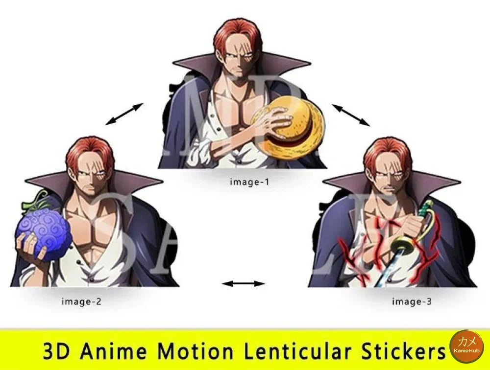 One Piece - Vari Personaggi 3D Sticker Effetto Motion Lenticolare - Shanks 16 - Accessori