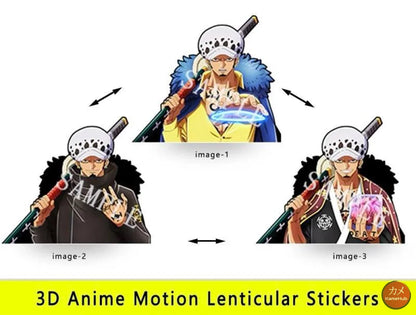 One Piece - Vari Personaggi 3D Sticker Effetto Motion Lenticolare - Trafalgar Law 25 - Accessori