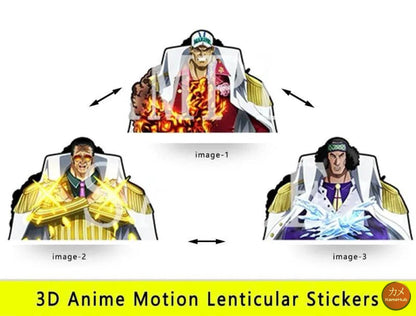 One Piece - Vari Personaggi 3D Sticker Effetto Motion Lenticolare - Tre Ammiragli Marina 20 - Accessori