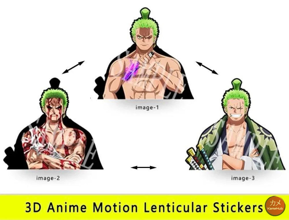 One Piece - Vari Personaggi 3D Sticker Effetto Motion Lenticolare - Zoro 32 - Accessori