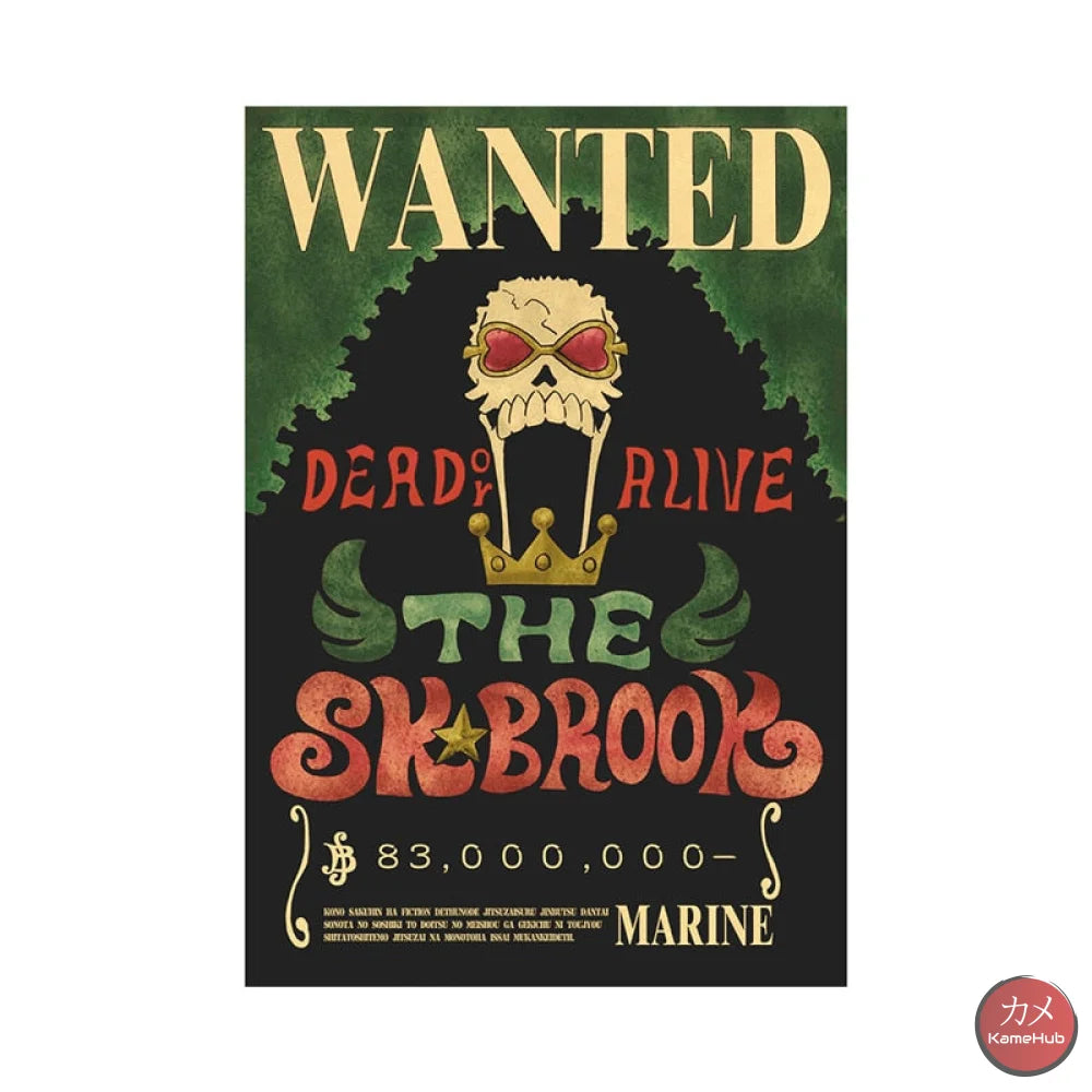 One Piece - Wanted Dead Or Alive Poster Brook 83 Mln