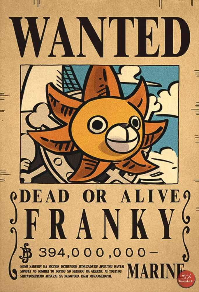 One Piece - Wanted Dead Or Alive Poster Franky 394 Mln