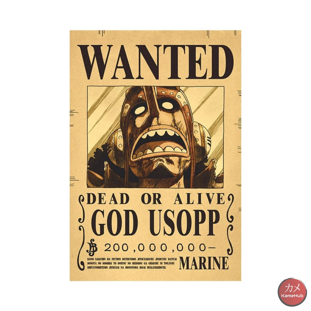 One Piece - Wanted Dead Or Alive Poster God Usopp 200 Mln