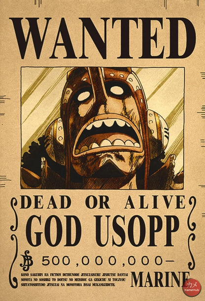 One Piece - Wanted Dead Or Alive Poster God Usopp 500 Mln