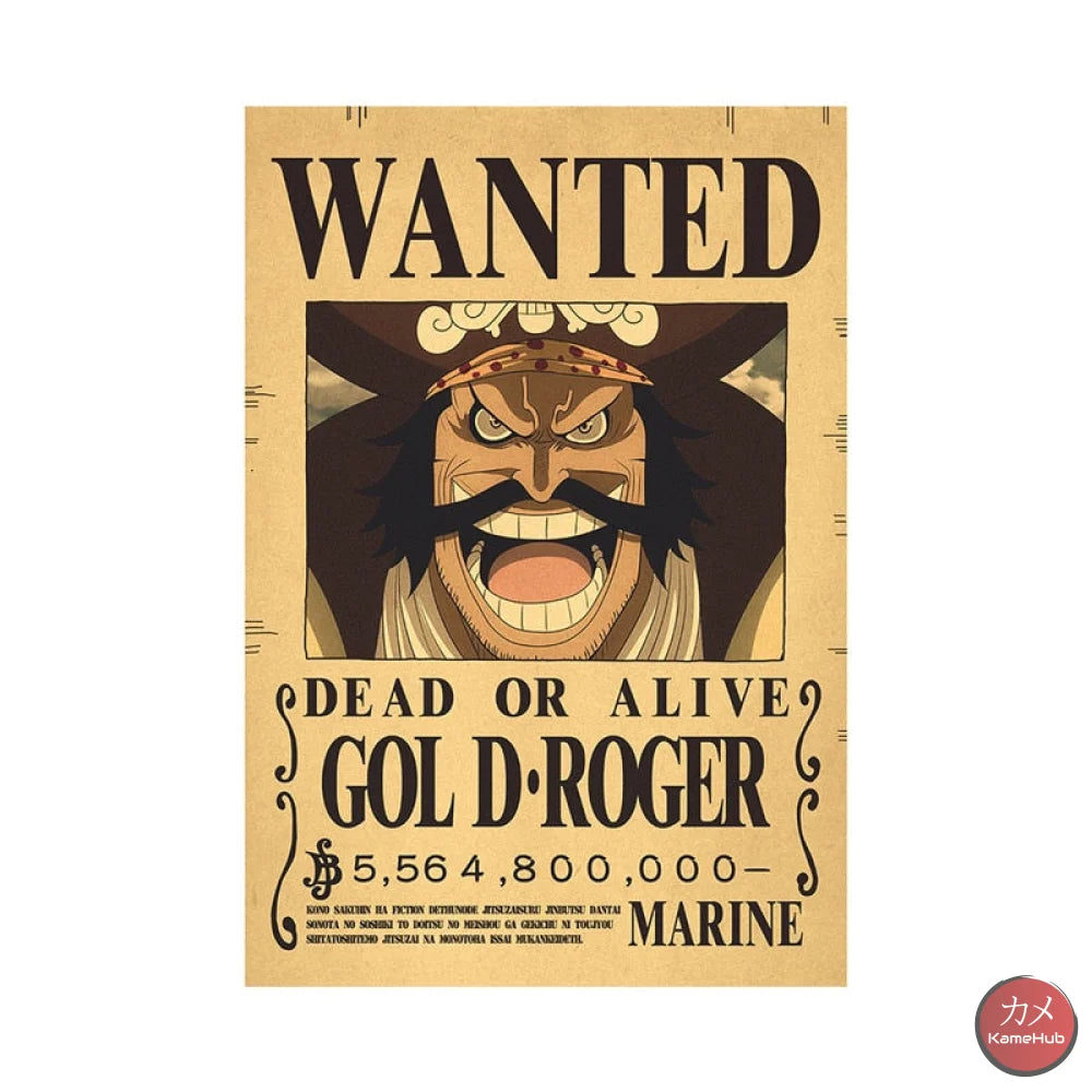 One Piece - Wanted Dead Or Alive Poster Gol D. Roger