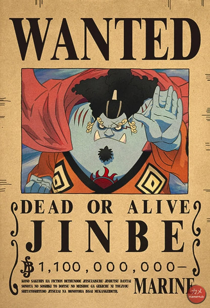 One Piece - Wanted Dead Or Alive Poster Jinbe 1.1 Mld