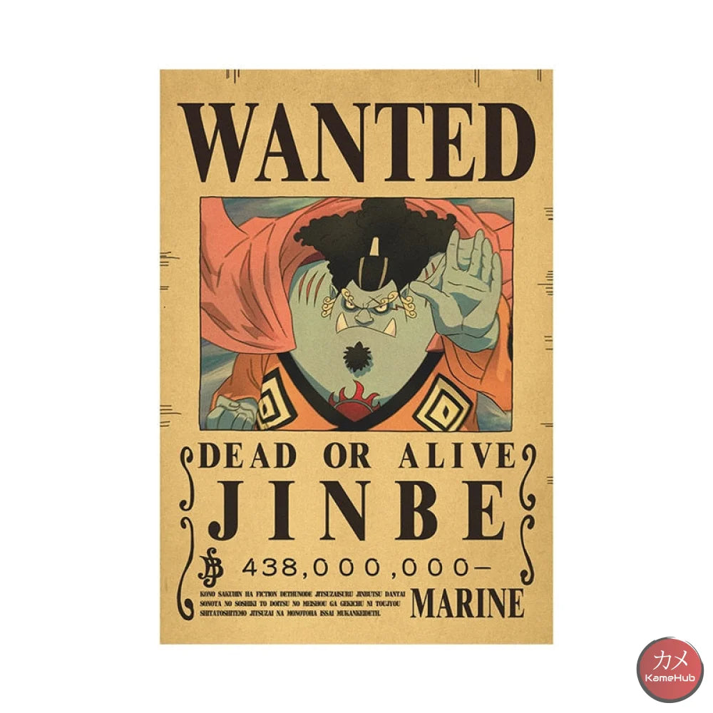 One Piece - Wanted Dead Or Alive Poster Jinbe 438 Mln