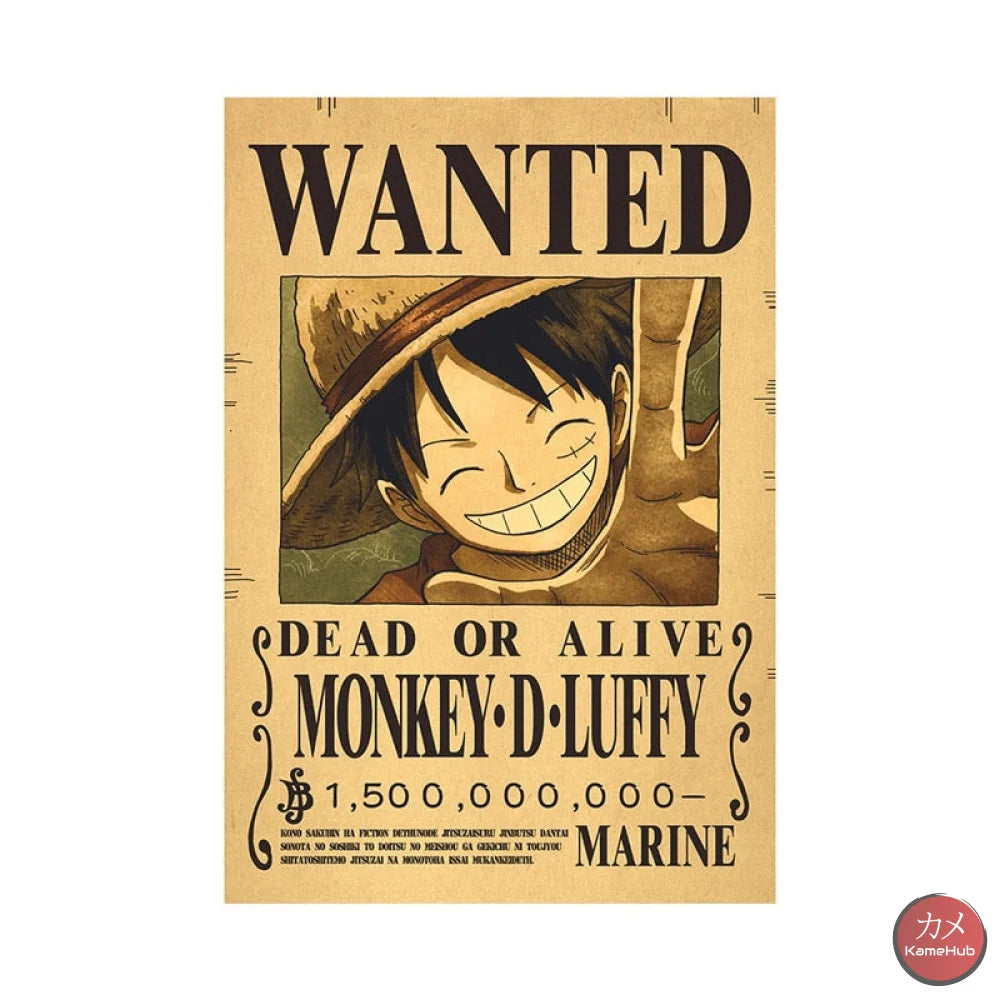 One Piece - Wanted Dead Or Alive Poster Monkey D. Luffy 1.5 Mld